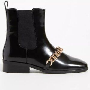 Anthropologie Jeffrey Campbell Emrys Ankle Boots Size 9 Black Chelsea MSRP $250